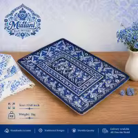 Large Dish 12 inch | Rice Serving Dish | Large Size Serving Dishes | Multani Blue Pottery Handmade and Hand Painted Cera