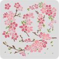 Cherry Blossoms Drawing Stencils 12x12inch Cherry Tree Branch Painting Templates for Scrapbooking Fabric Floor Furniture Wall. 