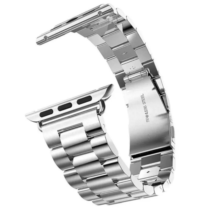 Premium Silver Stainless Steel Strap for Smart Watches – 42mm, 44mm, 45mm, 49mm – DuPremium Silver Stainless Steel Strap for Smart Watches – 42mm, 44mm, 45mm, 49mm – Durable & Stylish Metal Bandrable & Stylish Metal Band