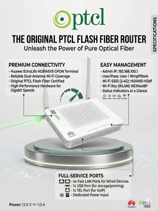 PTCL Flash Fiber Huawei EchoLife HG8145V5 GPON TERMINAL | Daraz.pk