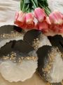 2 Resin coasters| Beautiful resin coaster |cute gift  for your love ones| used in everday life  as decore or tableware, Cup holders, or fruits plates , countertops | perfect addition to home decore. 