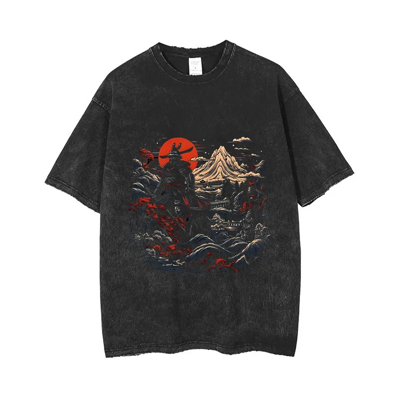 Men's T-shirts Vintage Baggy Tee Cotton Loose Short Sleeves