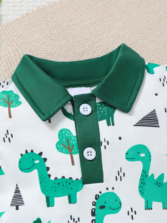 Baby%20Boy%20Summer%20Outfit%202-Piece%20Set%20Cartoon%20Dinosaur%20Print%20Polo%20Short%20Sleeve%20Romper%20with%20Fashionable%20Cute%20Overalls%20-%20Image%203