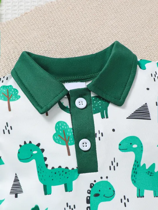 Baby%20Boy%20Summer%20Outfit%202-Piece%20Set%20Cartoon%20Dinosaur%20Print%20Polo%20Short%20Sleeve%20Romper%20with%20Fashionable%20Cute%20Overalls%20-%20Image%203