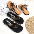 Men Slippers Outside Beach Flat Flip-flop 2023 Summer Casual Slippers Indoor Home Male Anti-slip Shoes Thong Sandals Black. 