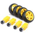 (4 Pcs combo) For Arduino Smart Car Robot Plastic Tire Wheel with DC 3-6V Gear Motor. 