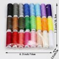 24 Colour Polyester Machine Embroidery Sewing Threads Hand Sewing Thread Craft Patch Steering Wheel Sewing Supplies. 