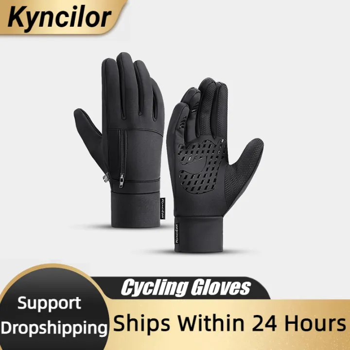 Kyncilor Gym Cycling Gloves Full Finger Touch Screen Waterproof Bike Gloves for Men Women Guantes Ciclismo Bicycle Gloves