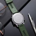 Men’s Digital Sports Watch – Multifunctional Waterproof LED Wristwatch with World Time – Black & White Display. 