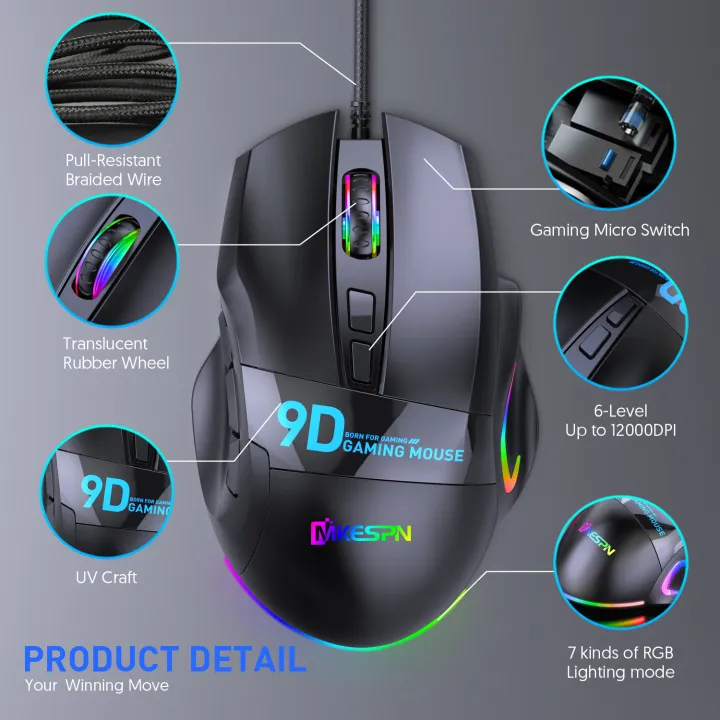 12000DPI%20Macro%20RGB%20Gaming%20Mouse%209%20Programmable%20Keys%20Game%20Mouse%20RGB%20Light%20Max%20to%206%20levels%20For%20pc%20mac%20gun%20PUBG%20Laptop%20-%20Image%202