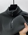 Men's Clothing Turtleneck Sweater Fashion Men's Knitwear Solid Color Chunky Half Zipper Thickening Sweater Luxury Warm Sweater.