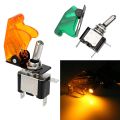 1PCS 12V 20A Toggle Switch LED Switch Car Auto Cover LED Light With Protective Cover SPST Toggle Rocker Switch Control On/Off 5.