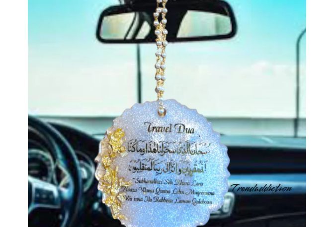 Resin Car Hanging With Travel dua(in all colors)