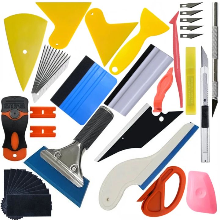 New Car Vinyl Tint Film Installation Tool Kit Rubber Scraper Magnetic ...