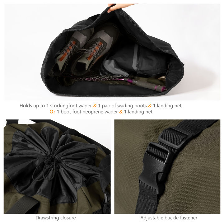 BASSDASH%20Wader%20Bag%20Foldable%20with%20Changing%20Mat%20Shoulder%20Strap%20Handles%20Mesh%20Boot%20Storage%20for%20Fishing%20Travel%20Hunting%20Hiking%20FP08%20-%20Image%205