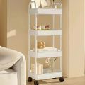 Multi-Purpose Kitchen Storage Trolley Rack with 5-Tier Shelves | Rolling Utility Cart with Wheels | Bathroom Organizer | Portable Plastic Storage Shelf for Vegetables, Fruits, Spices, Toiletries, and Office Supplies | 5 layer Trolley |. 