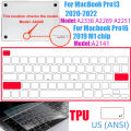 Clear Ultra Thin TPU Keyboard Cover for MacBook Air 13.6 13 inch M4 M3 M2 M1 Chip and Pro 14 13 15 16 inch EU & US Layout.