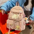 Korean Large Capacity Backpack for Girls - Stylish School and College Book Bag, Multiple Compartments. 