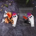 Halloween Cellophane Candy Bags,100Pcs Self Adhesive Clear Cookie Treat Bags for Kids Halloween Party Favor and Gift Packing. 