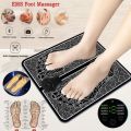 EMS Foot Massager Mat EMS Leg Reshaping Pad Rechargeable Bioelectric Acupoints Pulse Muscle Stimulator Improve Blood Circulation Relief Stress Pain Health Care Folding Portable Mat Feet Therapy Machine for Home and Office. 