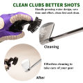 Pro Golf Club Brush Cleaner with Retainer Clip and Squeeze Water Bottle 7.5 Inches Holds 4 Ounces of Water, Essentials Golf Acce. 