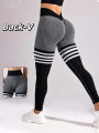 Women Gym V-back Line Yoga Pants Butt Lifting Fitness Athletic Workout Scrunch Leggings Outdoor Sports Tights. 