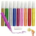 1 pack (10 colors of glitter sticks) non-toxic and washable glitter stick set, DIY art and craft glitter pens. 