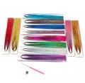 Sparkle Hair Tensils Rainbow Colored 93cm Hair Laser False Hair Extensions Decor Glitter Strings For Girls. 