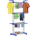 Three layer heavy duty double pole foldable cloth dryer clothes drying stand. 