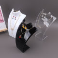 Acrylic Portrait Model Jewelry Display Stand - Necklace Pendant Earring Holder Shelf for Decorative Exhibition. 