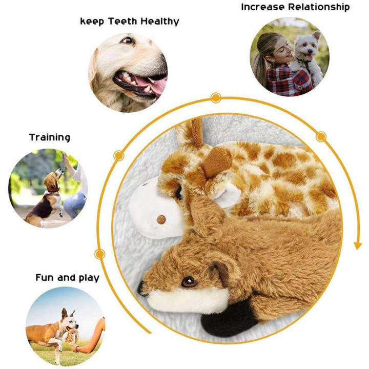 5PCS%20Crinkle%20Plush%20Dog%20Squeaky%20Toys%20Fox%20Giraffe%20Squirrel%20Cow%20Donkey%20Style,%20No%20Stuffing%20Dog%20Toys%20for%20Small%20Medium%20Large%20Dogs%20-%20Image%203