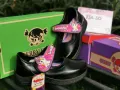 Student shoes black leather Velcro unicorn/pony unicorn/Pony by Gerry gang-no light. 