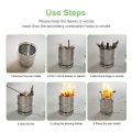 Portable Outdoor Camping Stove Wood Burning Mini Lightweight Stainless Steel  Stove Picnic BBQ Cooker Travel Adventure Tools. 