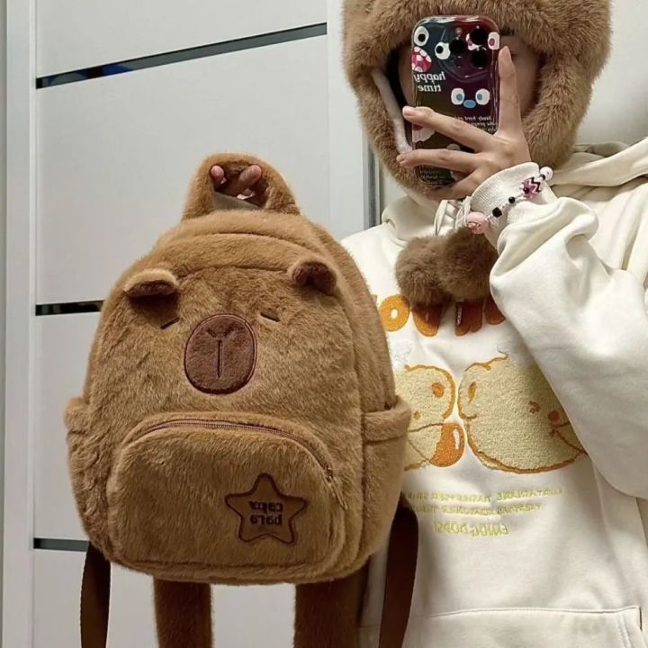 Kawaii%20Capybara%20Plush%20Backpack%20for%20Women%20Versatile%20Cartoon%20Funny%20Capibala%20Crossbody%20Bag%20aLrge%20Capacity%20Tote%20Bag%20-%20Image%202