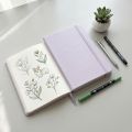 A5 Corgi Dot Grid Notebook Lavender Faux PU Journal 160GSM Ivory Paper 160 Numbered Pages 5x5mm Dotted Diary.