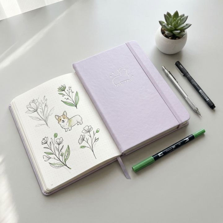 A5%20Corgi%20Dot%20Grid%20Notebook%20Lavender%20Faux%20PU%20Journal%20160GSM%20Ivory%20Paper%20160%20Numbered%20Pages%205x5mm%20Dotted%20Diary%20-%20Image%203
