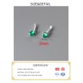 INZATT Real 925 Sterling Silver Zircon CZ Mini Stud Earrings for Women Non Removable Beads Color Single Ear Hole Fine Jewelry. 