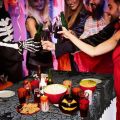 1 Pcs of Halloween Lace Tablecloth Spider Web Skull Pattern Rectangular Shape for Party Decoration Haunted House Pumpkin Design.