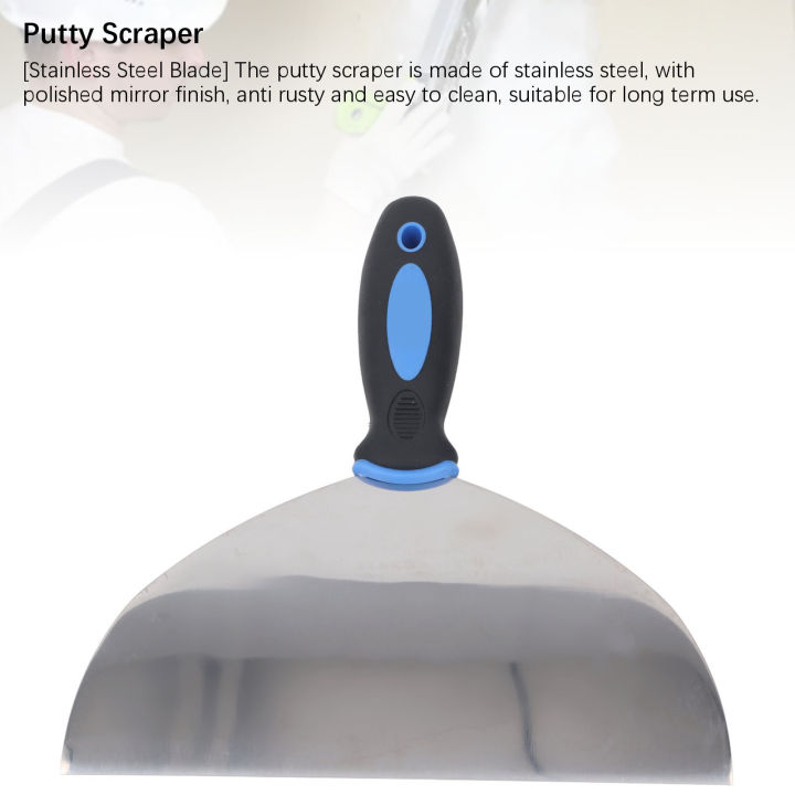 Putty Scraper Stainless Steel Putty Scraper Wallpaper Paint Decals Plaster Scraper with Hanging Hole for Drywall Repair
