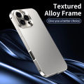 Aluminum Metal Frame Phone Case,For Iphone 16 15 Pro Max CD Pattern Metal Camera Frame,16 Matte Back Panel Shockproof Phone Case. 
