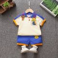 0-6 years old kids summer cute polo shirt baby kids clothes and Girls Fashion cartoon Korean suit. 