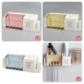 Toothbrush holder punch-free modern minimalist rack wall-mounted toothbrush holder bathroom creative home family of four - bathroom corner shelf.