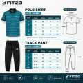Men's Blue Black Polo Tracksuit Set | Striped Shirt & Trouser. 