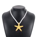 Beach Style Exaggerated Starfish Pendant Chunky Rope Necklace for Women Summer Collarbone Chain Necklaces Vocation Jewelry. 