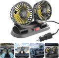LOVMOTO Universal Car Fan, 12V Portable Cooling Fan 360Adjustable Dual Head Cooling Air Car Fan with Variable Speed, Portable Vehicle Fan with Strong. 