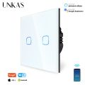UNKAS Smart Switch 1/2/3 Gang Wifi Touch Light Switch Wall Sensor Works with Tuya Control Smart Life  Alexa lightify. 