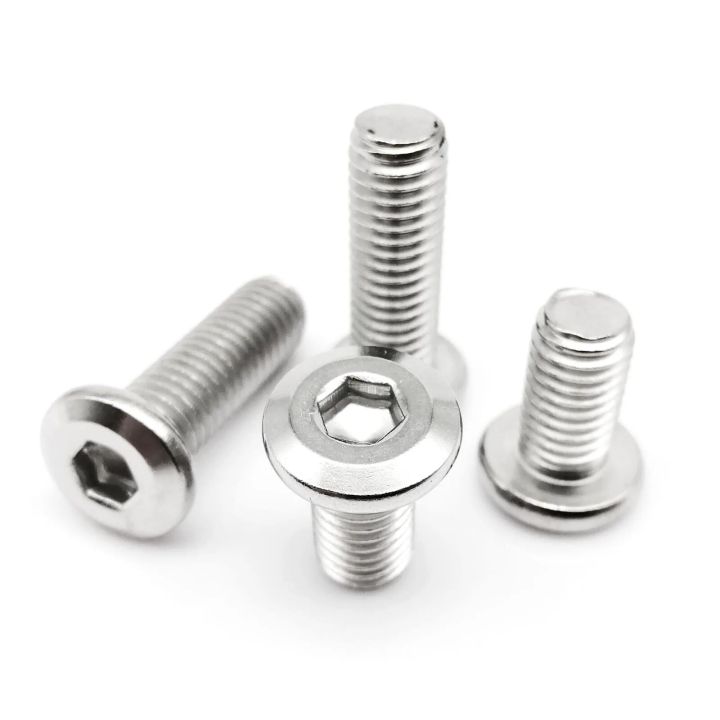 M2 M2.5 M3 M4 M5 M6 M8 Large Flat Hex Hexagon Socket Allen Head Connect Joint Bolt Furniture Rivet Screw 304 A2 Stainless Steel