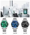 Ananke Mens Luxury Watches Japanese Movement Waterproof Stainless Steel Strap Luminous Auto Date Blue Quartz Watches AN17. 