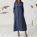Summer Women's Elegant Dresses Solid  V-Neck Button-Up Dress Fashion Holiday Elegant Maxi Dresses Evening Pullover Dress 2024. 