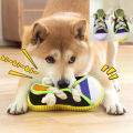 Dog Chewing Toy Squeaky Bite Resistant Puppy Chew Toy Teeth Grinding Canvas Shoes Knot Cotton Rope Dog Molar Chew Toy Supplies. 
